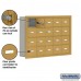 Salsbury Cell Phone Storage Locker - 4 Door High Unit (5 Inch Deep Compartments) - 20 A Doors - Gold - Recessed Mounted - Master Keyed Locks  19045-20GRK